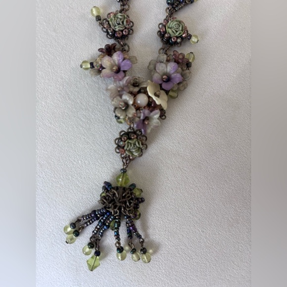 Vtg Colleen Toland’s Floral Charm Necklace - Picture 6 of 8